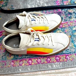 Rothy’s Lace up sneakers in candy stripe